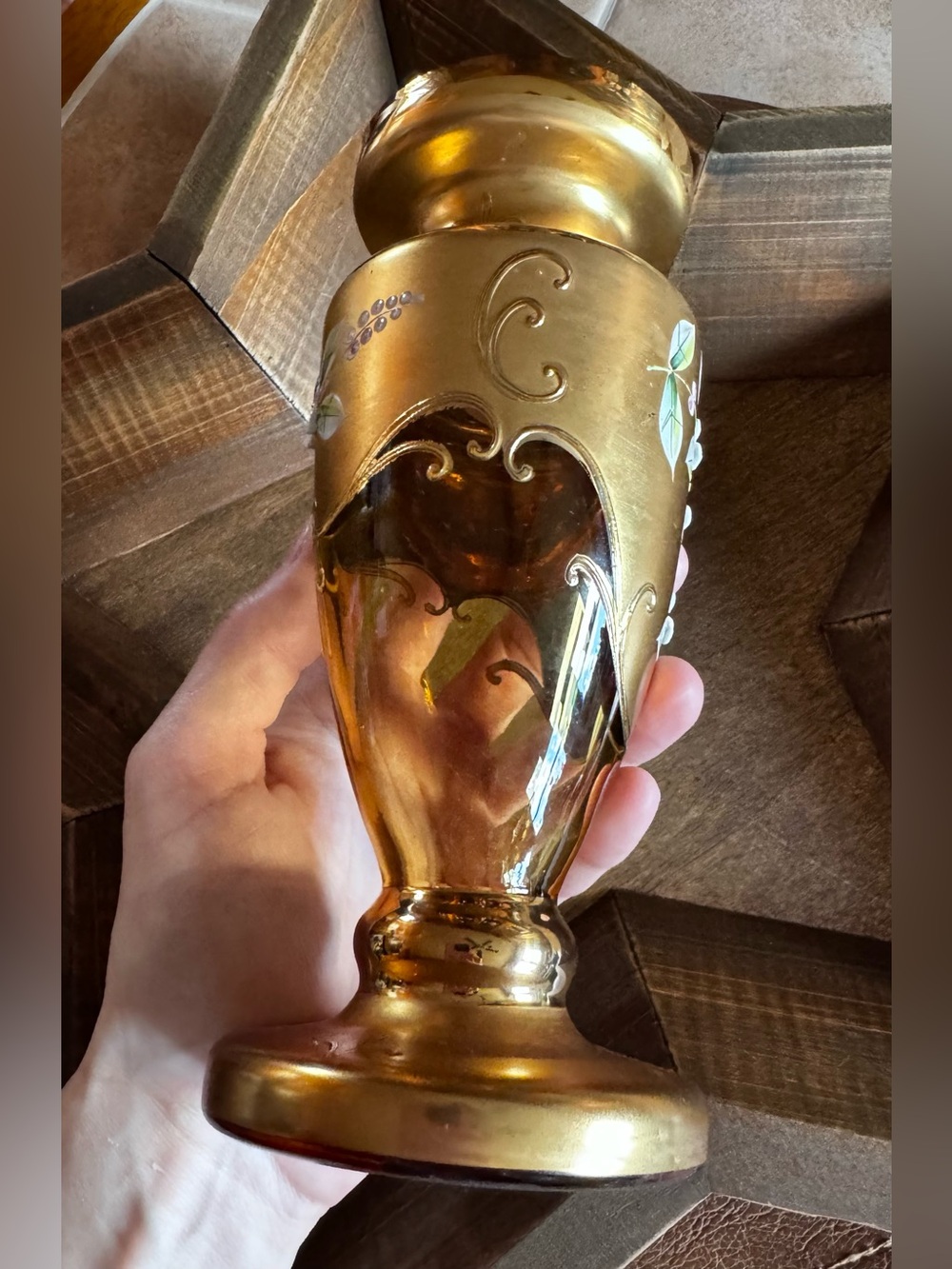 Czech Bohemian Art Glass Vase VTG - Picture 6 of 12